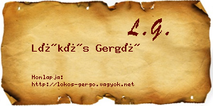 Lökös Gergő névjegykártya